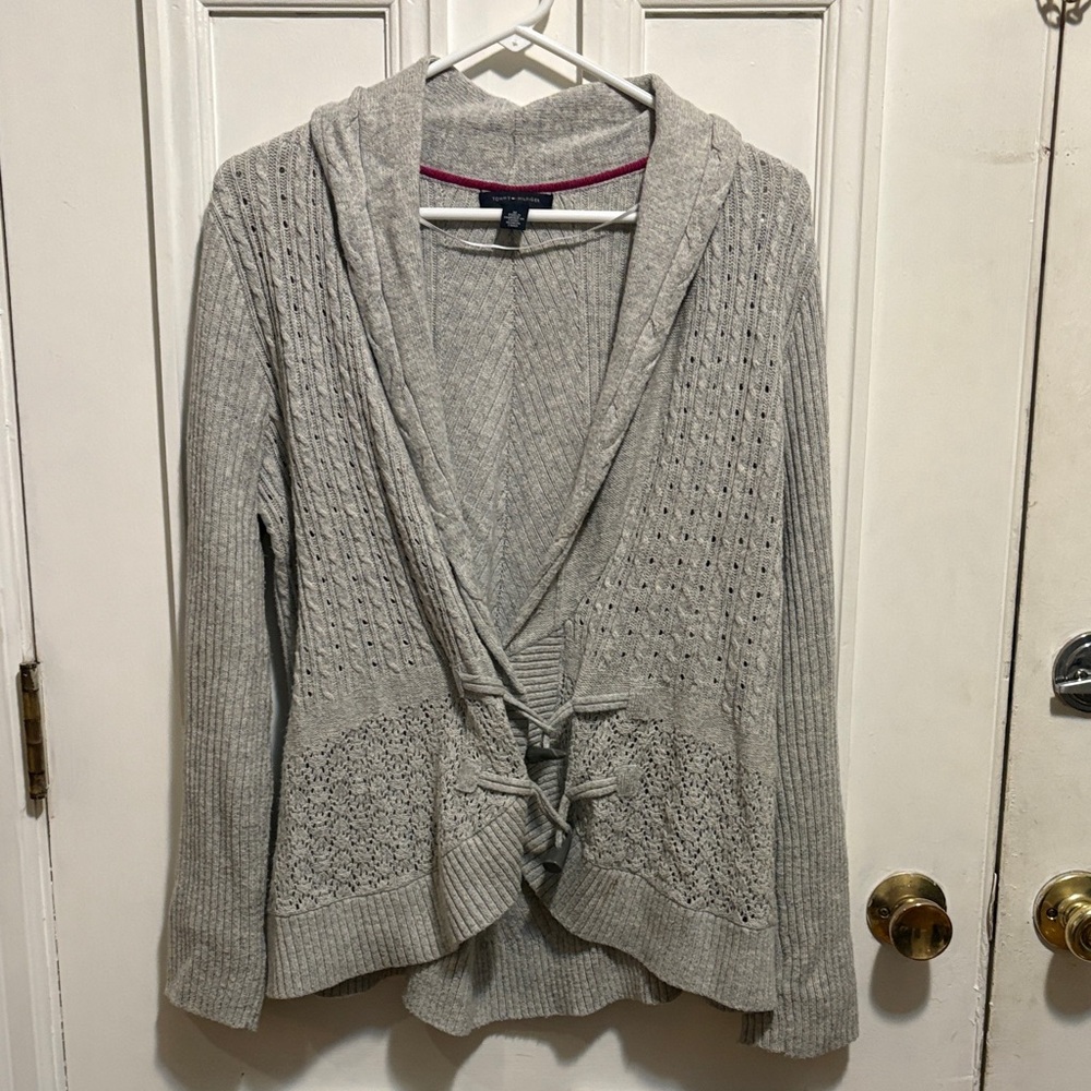 Tommy Hilfiger Heather Gray Women's Cardigan Medium